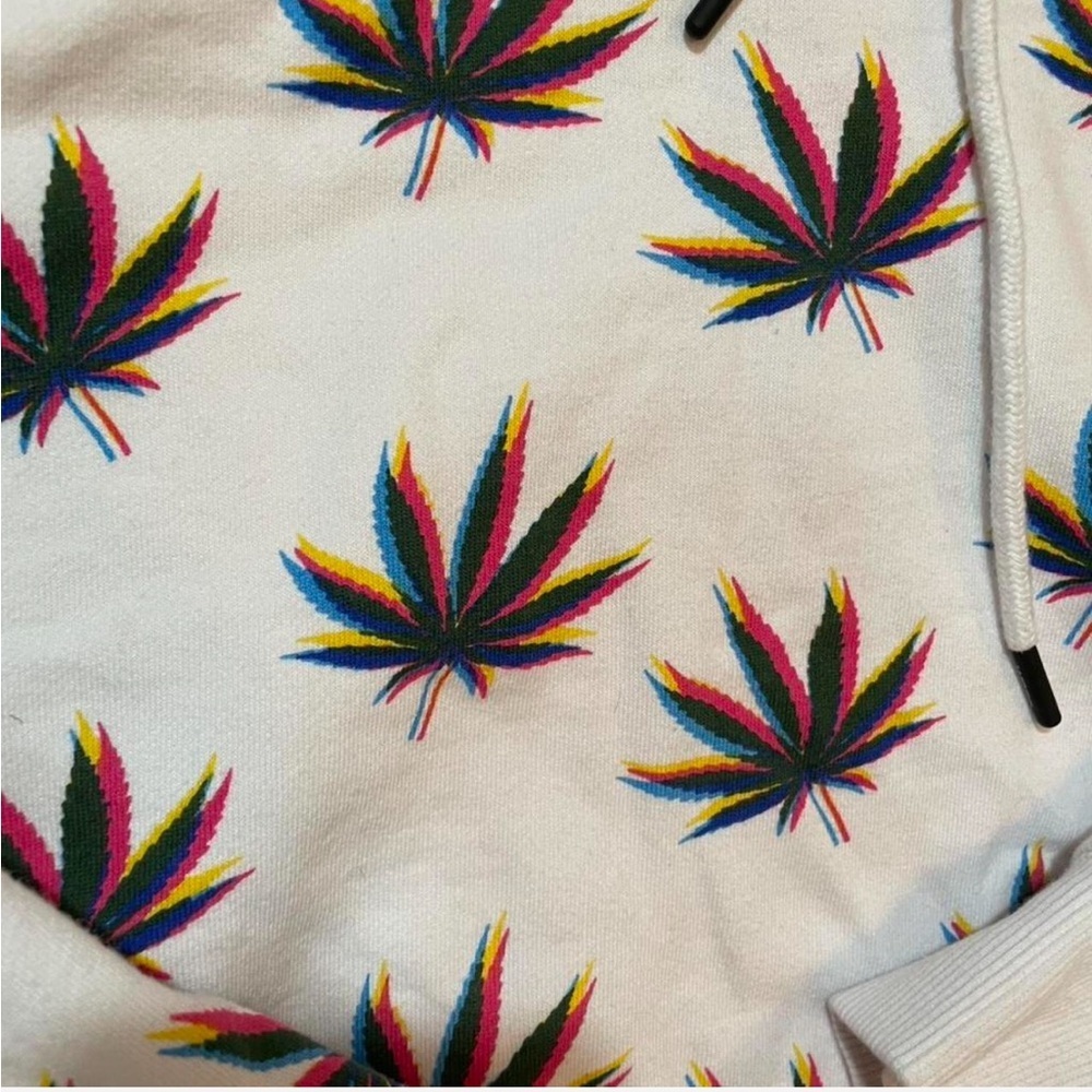 WESC Cannabis Weed Trippy Hippie Hoodie Womens M or Mens S. - Picture 4 of 6